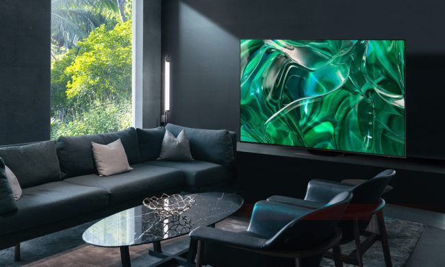 The Samsung S90C in a living room environment.